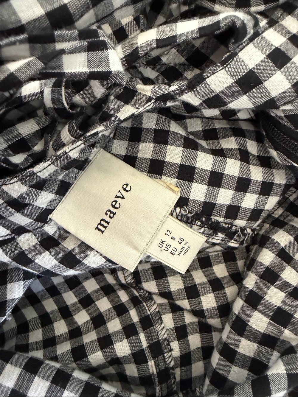 Maeve Black & White Gingham Blouse - Picture 6 of 6